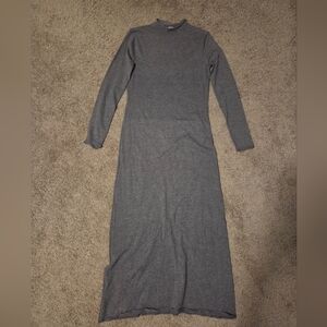 Mango Charcoal Long Sleeve Dress